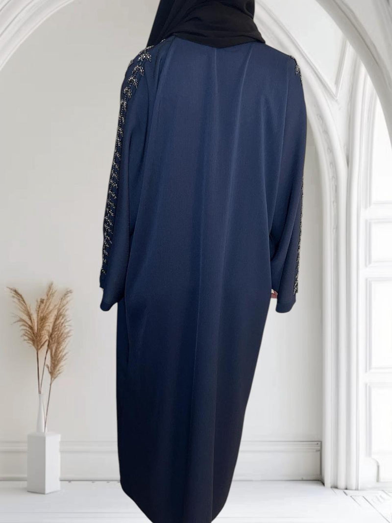 Abaya perlée bleue nuit