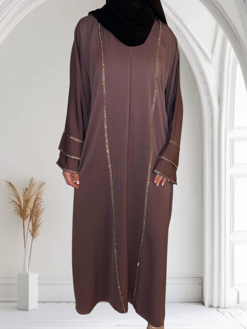 Abaya prune fermée