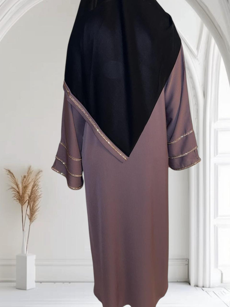 Abaya prune fermée