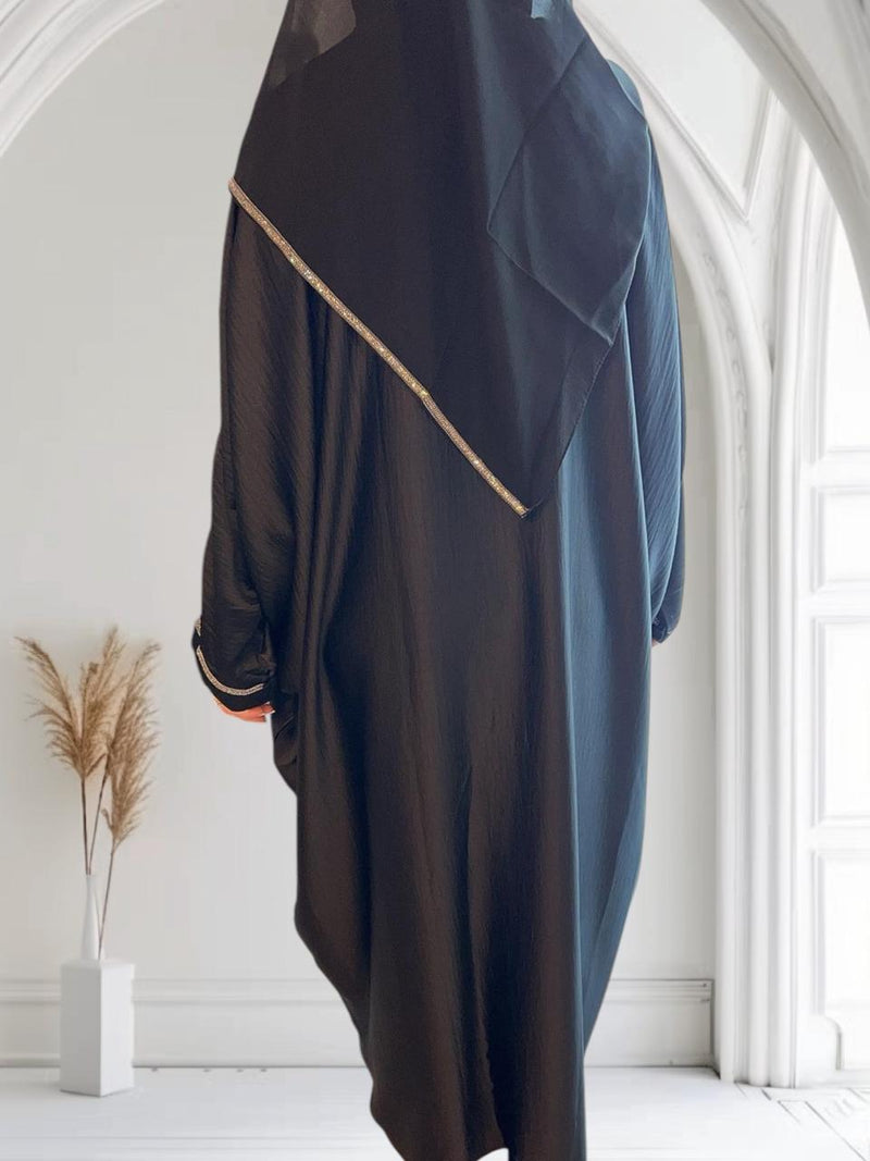 Abaya Farasha en satin noire