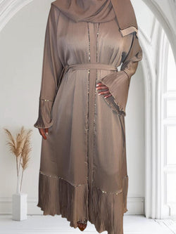 Abaya plissée Fatima nude