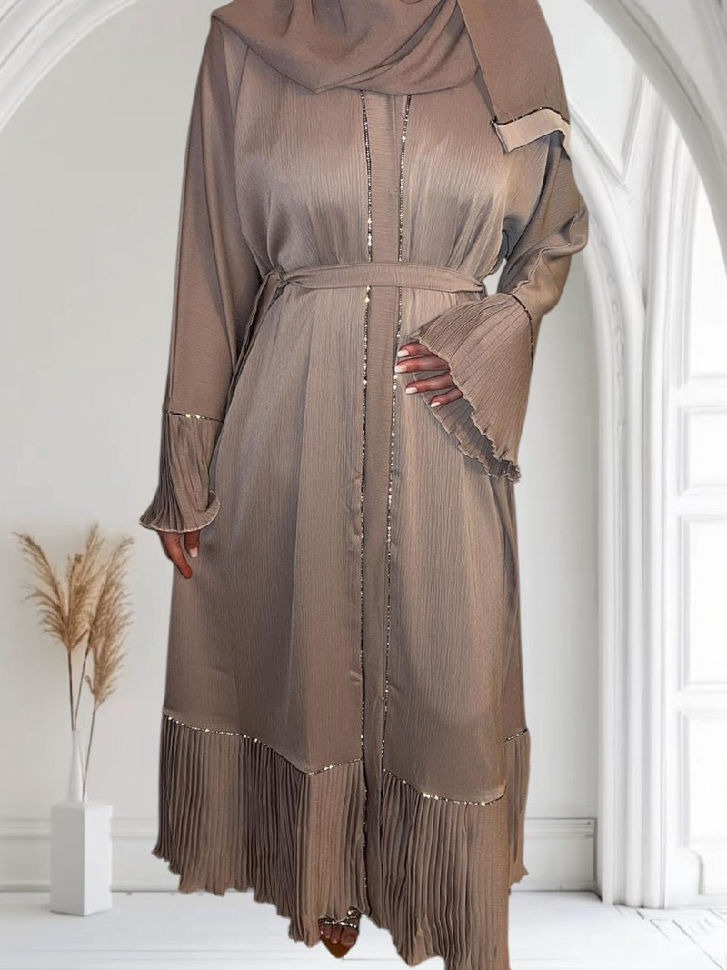 Abaya plissée Fatima nude