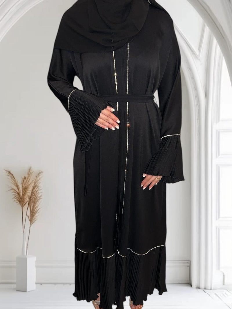 Abaya plissée Fatima noire