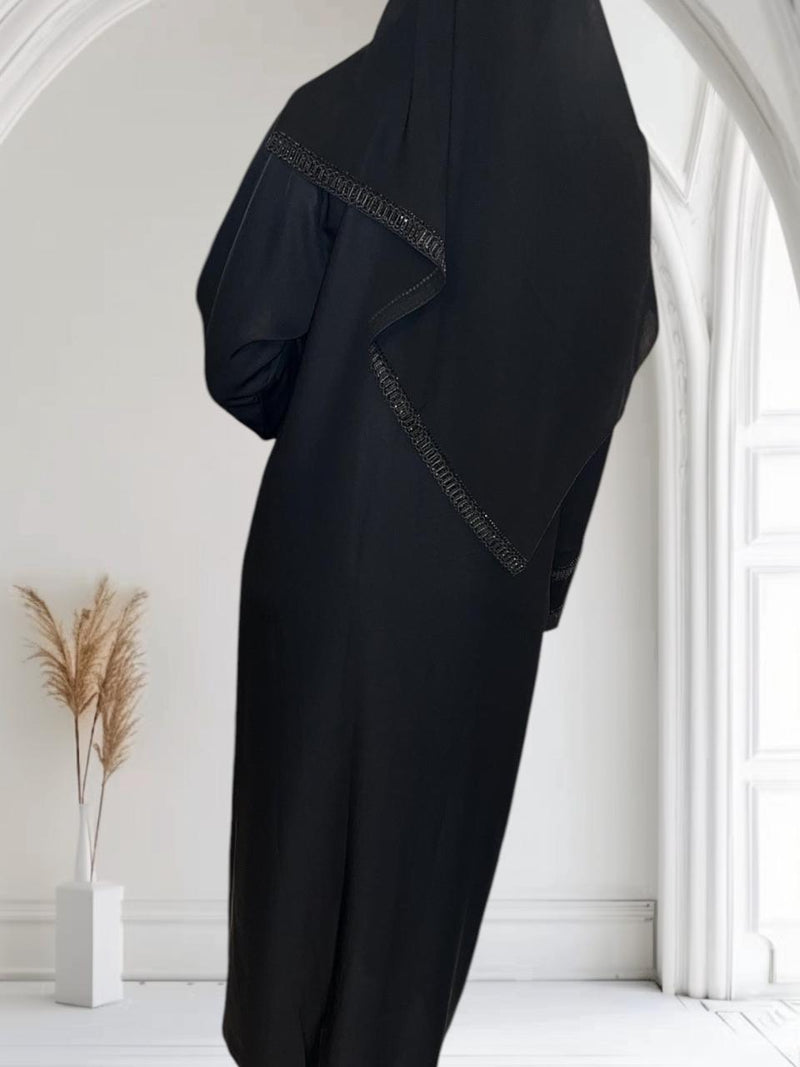 Abaya double Amina noire