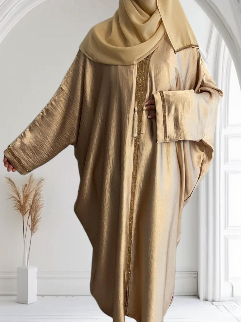Abaya Farasha en satin beige
