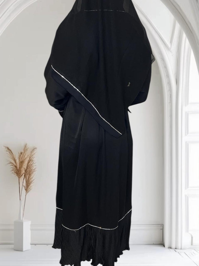 Abaya plissée Fatima noire