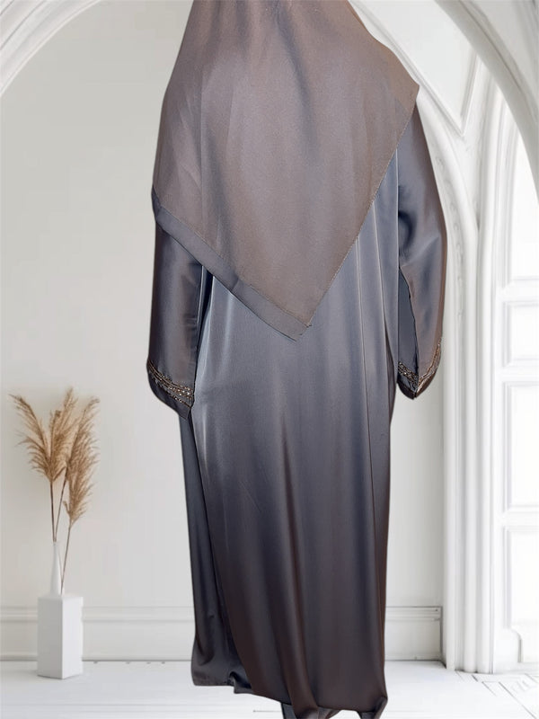 Abaya Manel gris bleuté