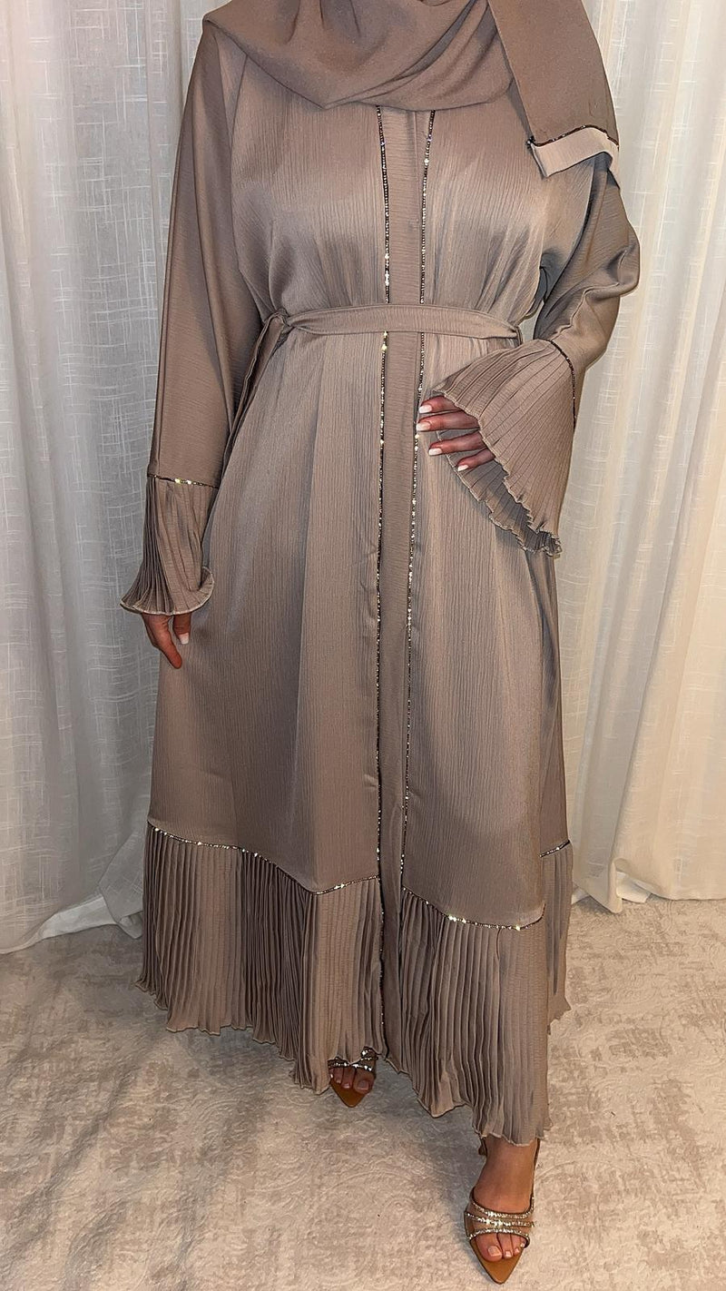 Abaya plissée Fatima nude