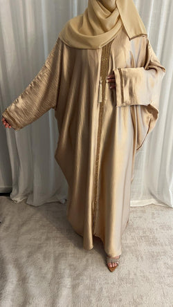 Abaya Farasha en satin beige