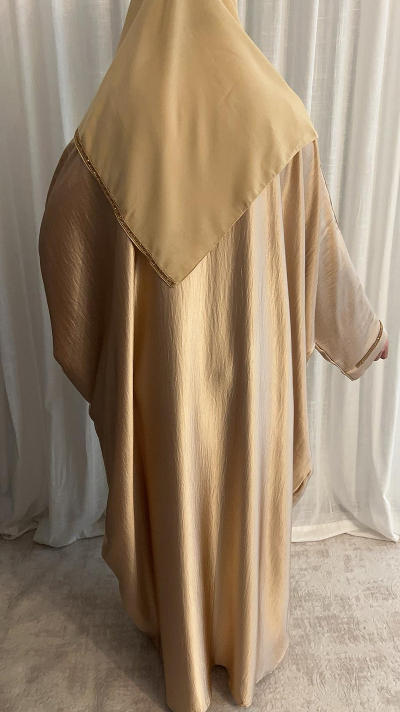 Abaya Farasha en satin beige