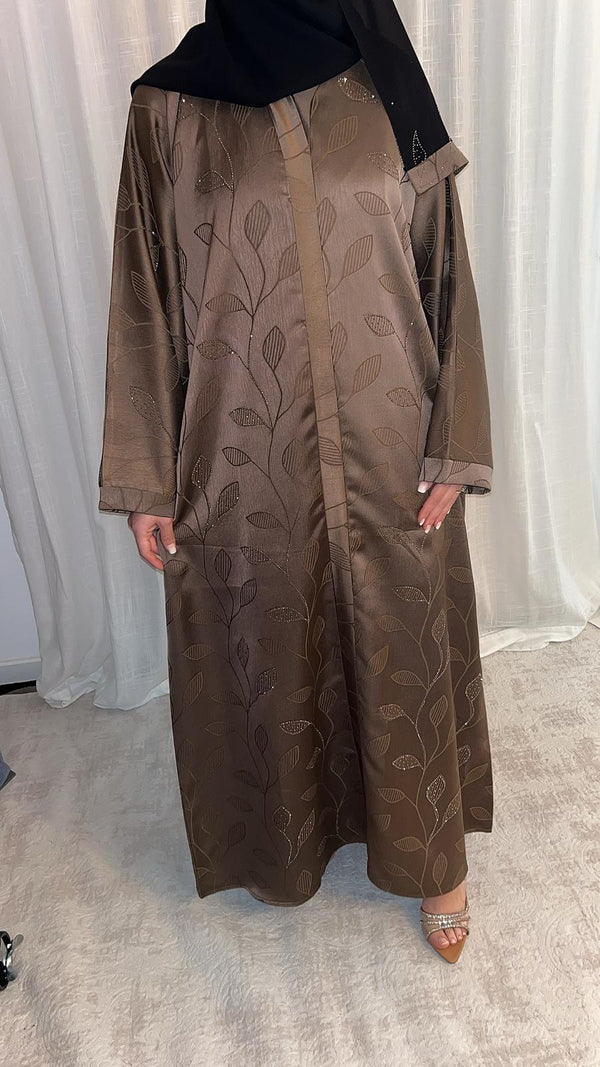 Abaya brodée Nour camel