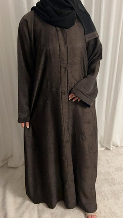 Abaya brodée Nour marron