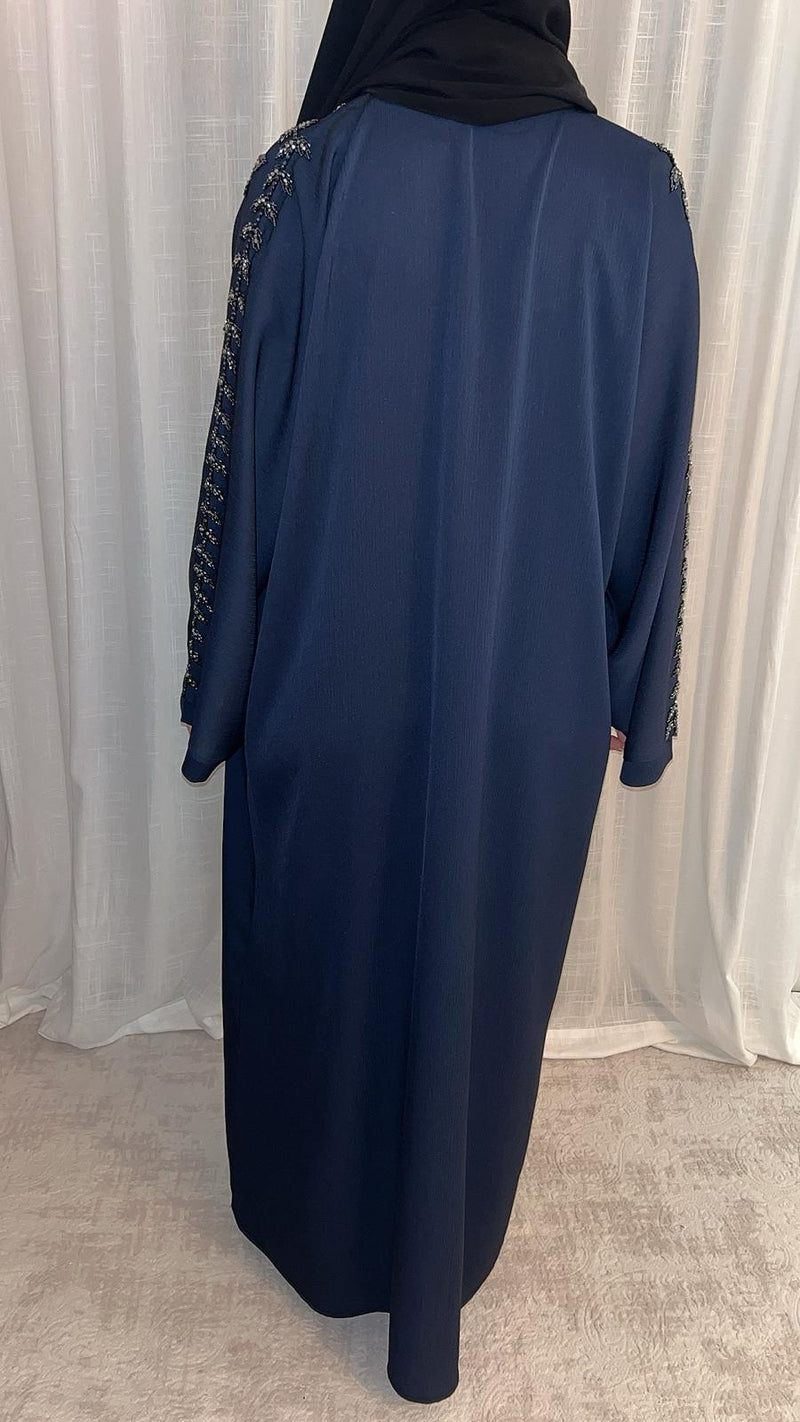 Abaya perlée bleue nuit