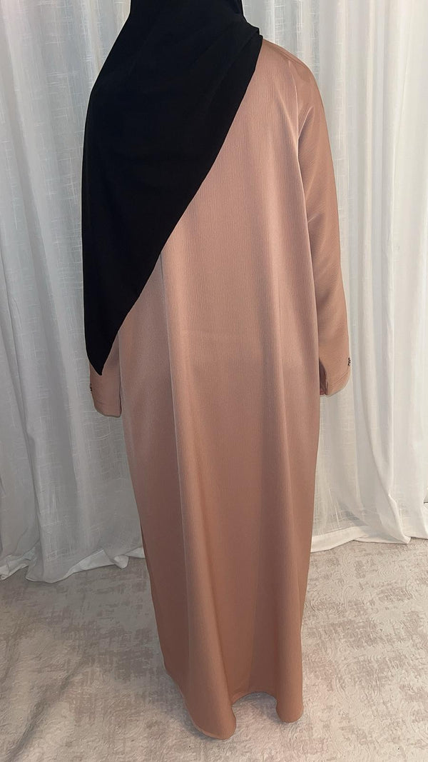 Abaya perlée saumon